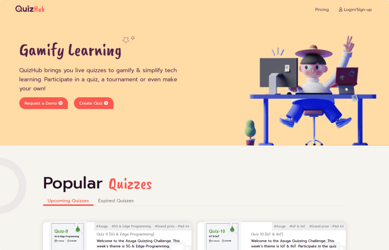This is an image showing platform of QuizHub